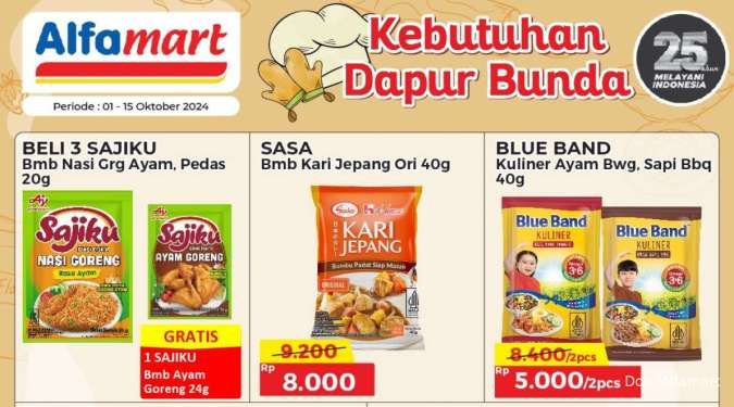 Promo Alfamart Kebutuhan Dapur 15 Oktober 2024, Bumbu Sajiku Beli 3 Gratis 1