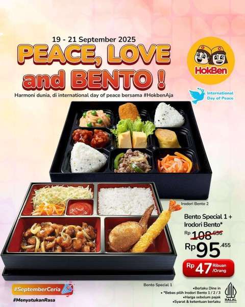 Promo HokBen Hari Perdamaian Dunia 19-21 September 2025