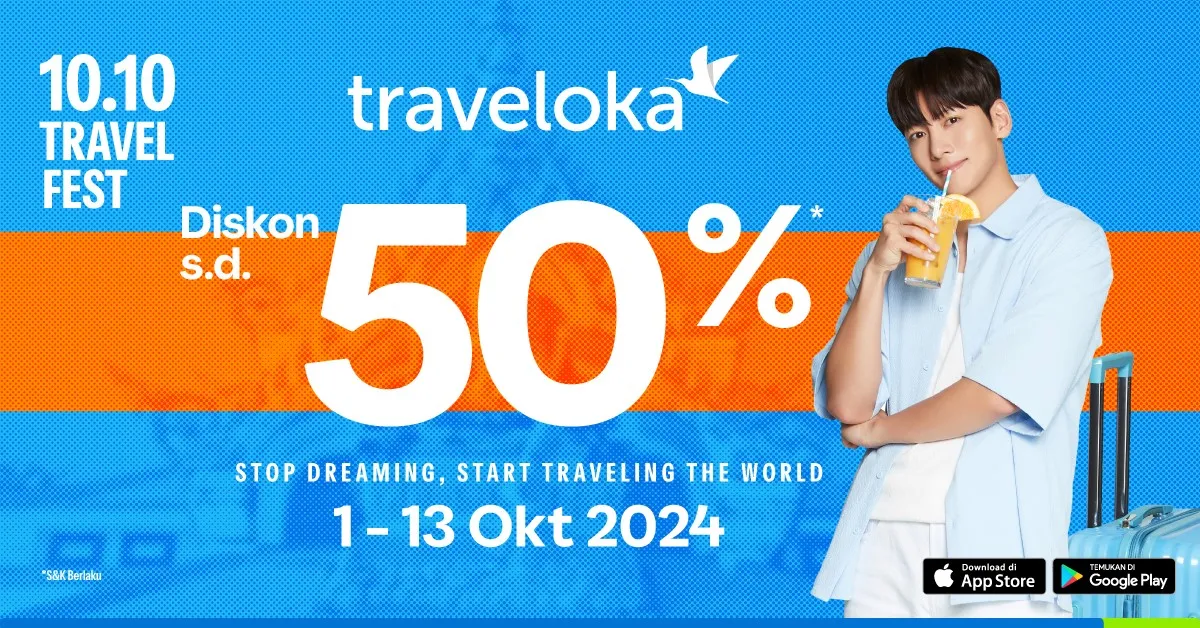 Ada Diskon hingga 50% di Traveloka 10.10 Travel Fest