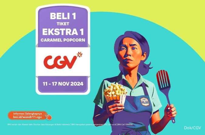 Promo 11.11 di CGV dan Cinepolis dengan Wondr by BNI 2024, Beli 1 Tiket Ekstra 1 