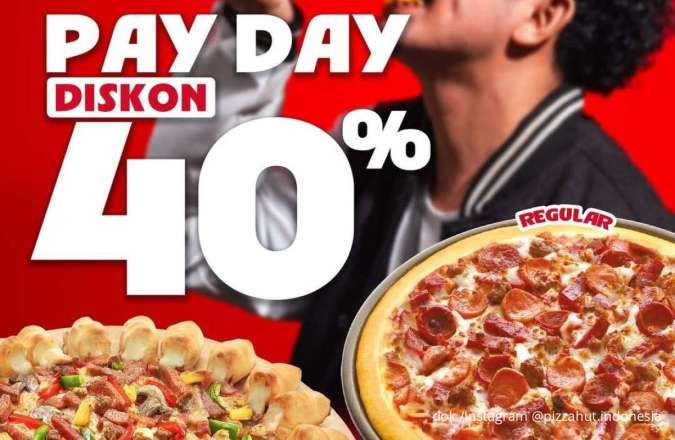  Promo Pizza Hut Payday x BCA 25-27 Agustus 2025, Pizza Large + Regular Diskon 40%