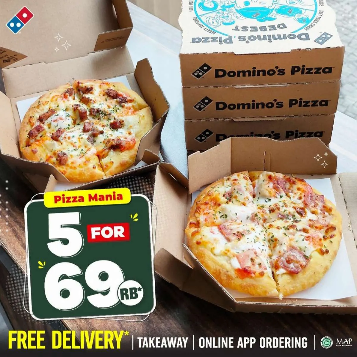 Promo Dominos Pizza 16 September 2021, Beli 5 Pizza Mania Hanya Rp 69.000