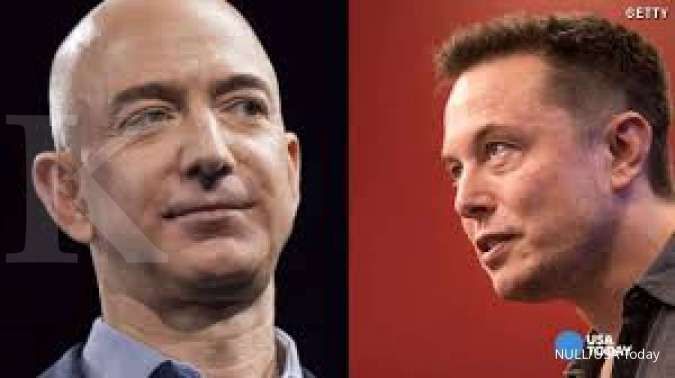 Jeff Bezos dan Elon Musk sama-sama bersaing dapat gelar miliarder terpelit dunia  