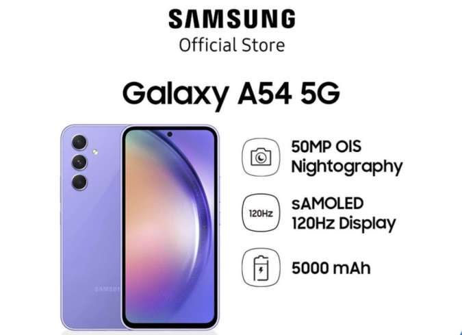 Samsung A54 5G: Daftar Harga Resmi Terbaru Periode November 2023