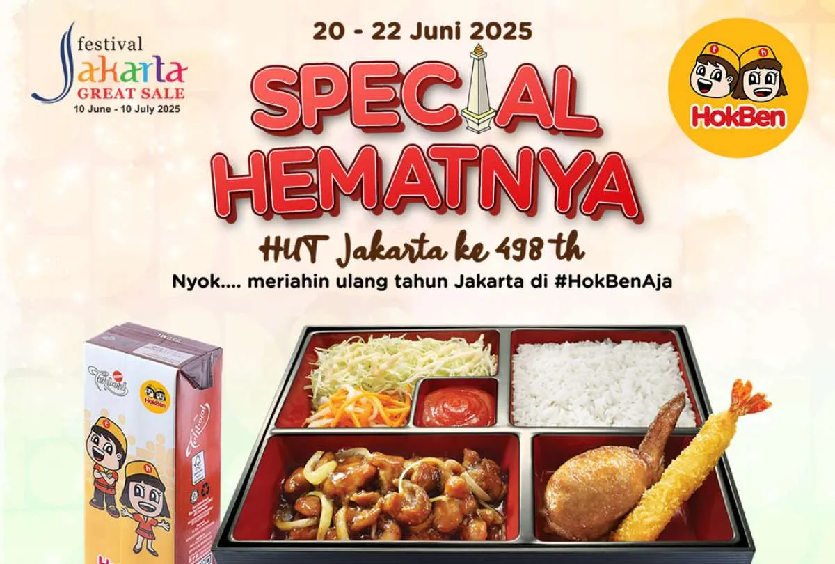 Promo HokBen HUT Jakarta ke-498 20-22 Juni, Paket Bento atau Ramen Cuma Rp 49.800