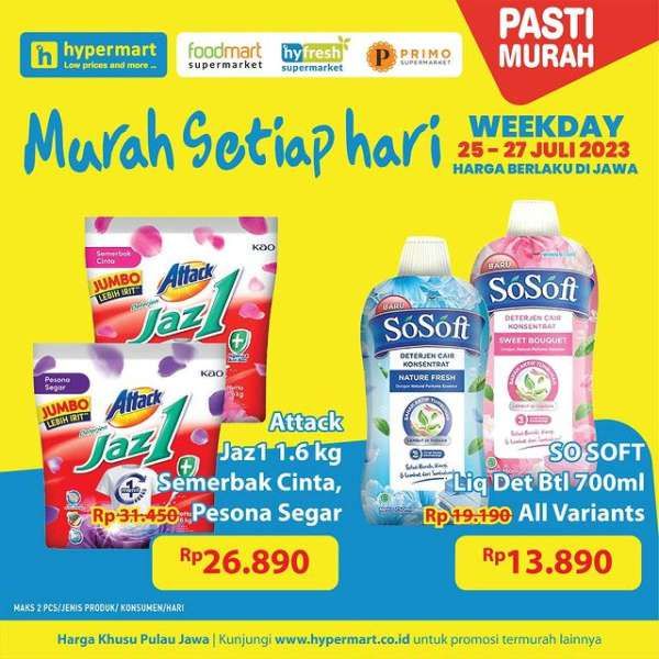 Katalog Harga Promo Hypermart Weekday 25-27 Juli 2023