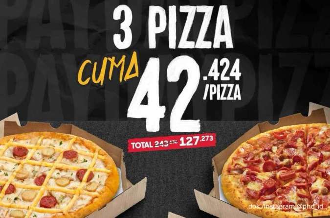 Promo PHD Paket Hemat 26-28 Juni 2025, 3 Pizza Lezat Cuma Rp 42.000-an Per Pizza