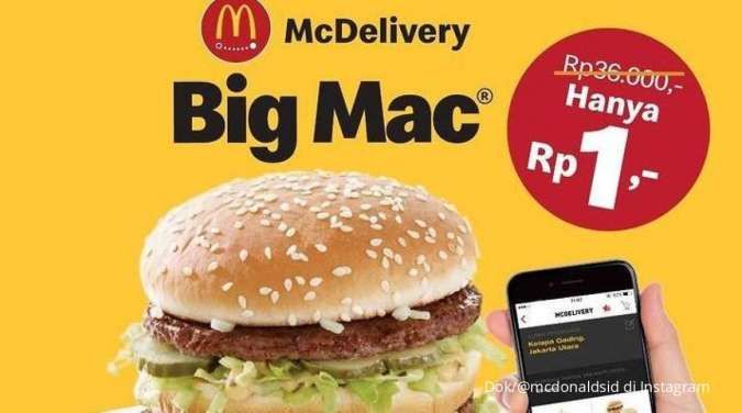 Promo McD Menarik di Bulan Maret 2022, Big Mac Rp 1 untuk Pengguna Baru McDelivery!