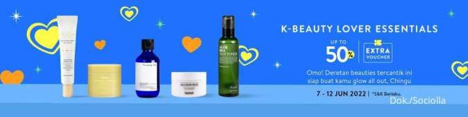 Beli Skincare Korea di Sociolla Diskon sampai 50%, Berlaku Hingga 12 Juni 2022