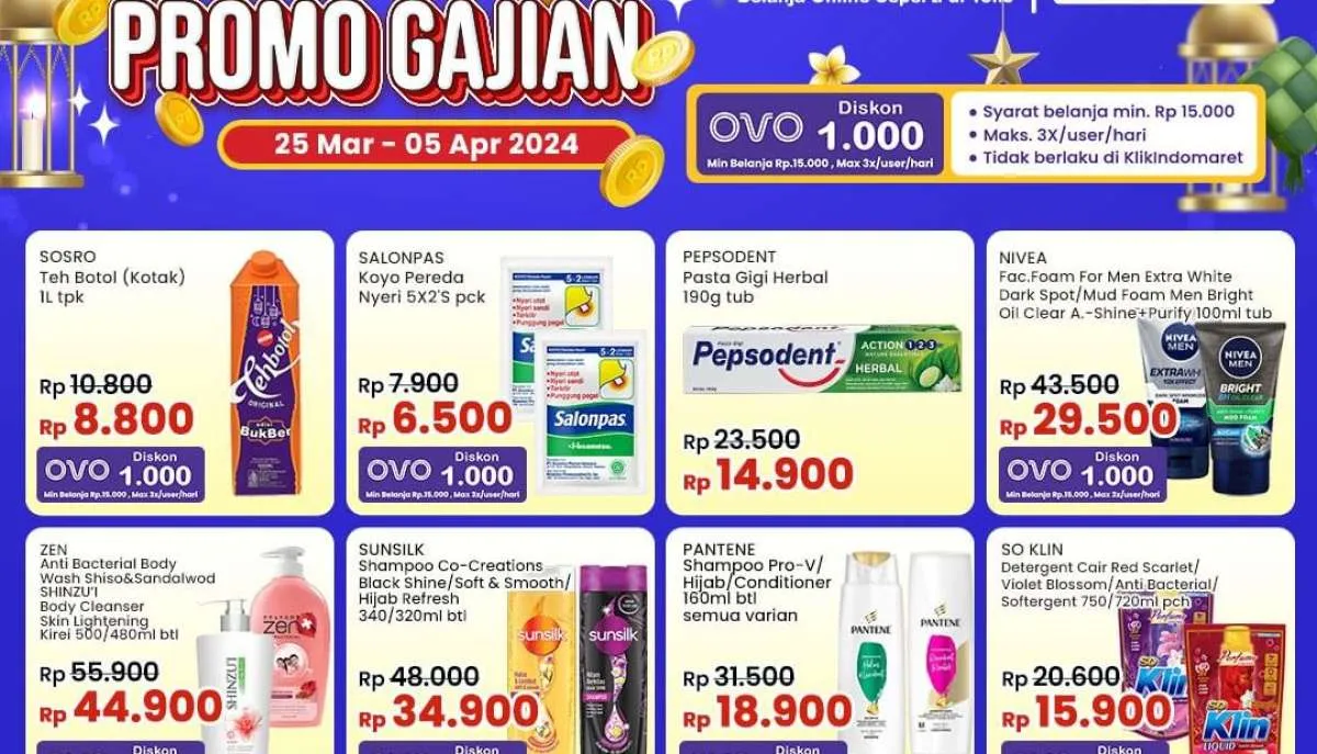 Promo Gajian Indomaret Terbaru Bulan Maret 2024, Beli 2 Lebih Hemat dan Diskon di OVO