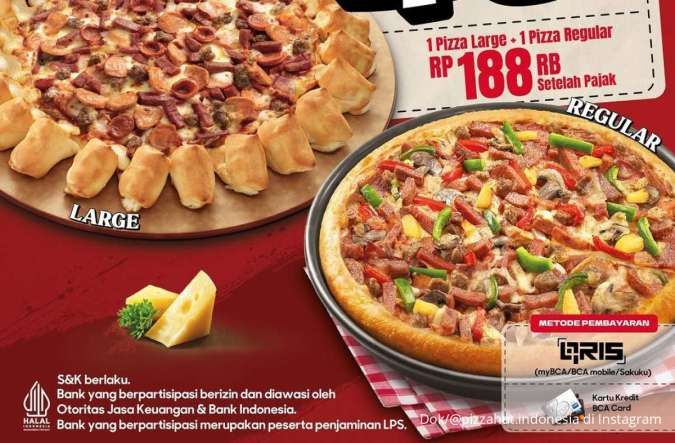 Promo Pizza Hut Payday Mulai Hari Ini 25 Desember 2024, Hemat Sampai 40% dengan BCA