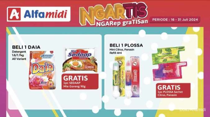 Promo Alfamidi Beli 1 Gratis 1 dan Beli 2 Gratis 1, Berlaku hingga 31 Juli 2024