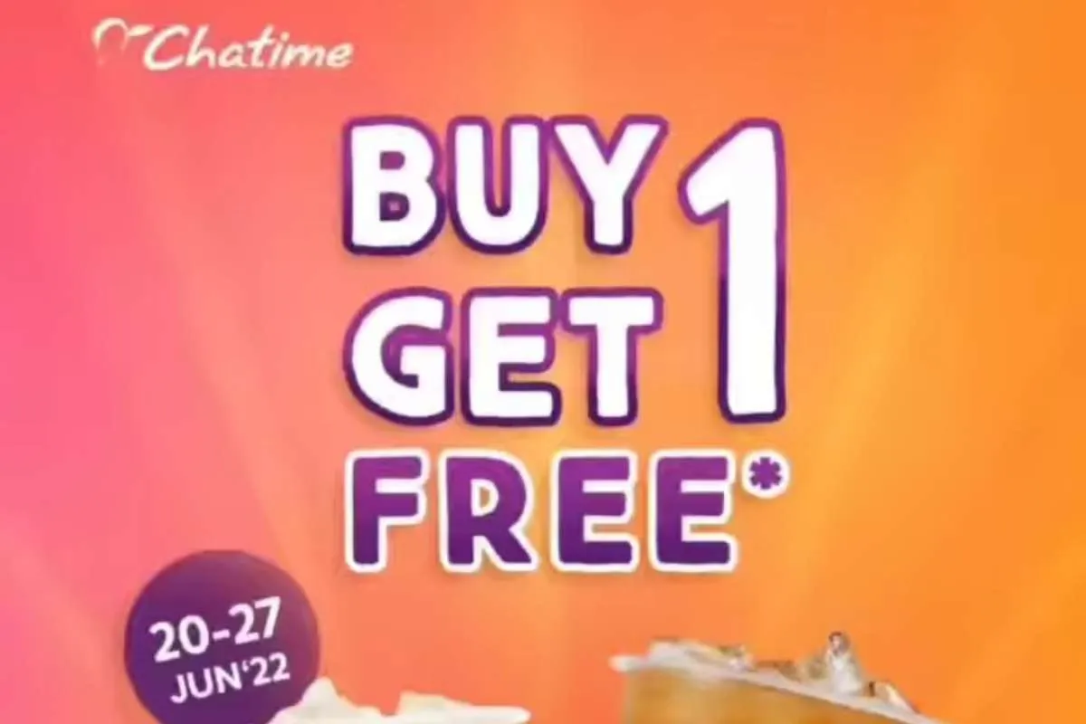 Promo Chatime 20-27 Juni 2022, Beli 1 Gratis 1 Minuman Tertentu via ShopeeFood