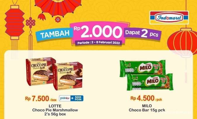 Promo Indomaret Tambah Rp 2.000 Dapat 2 Pcs Periode 2-8 Februari 2022
