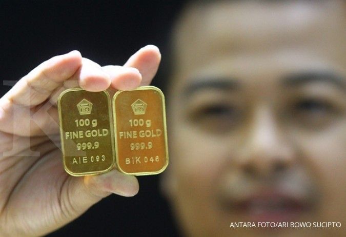 Harga emas Antam turun Rp 1.000 per gram