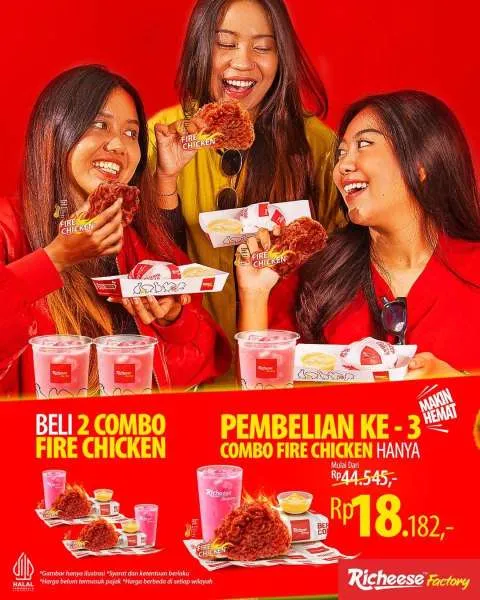 Promo Richeese Factory Combo Fire Chicken Ketiga Cuma Rp 18.000-an