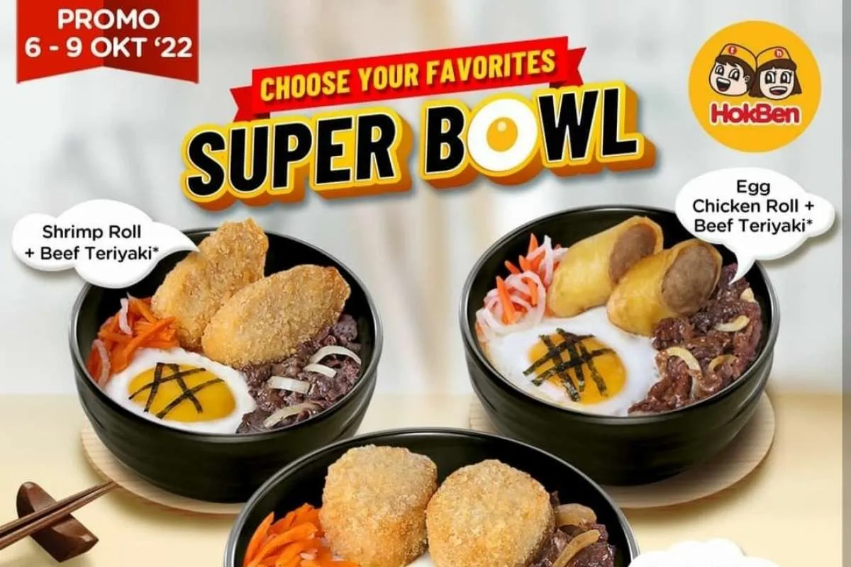Promo Hokben 6-9 Oktober 2022, Aneka Paket Super Bowl Edisi Beef Rp 38.000