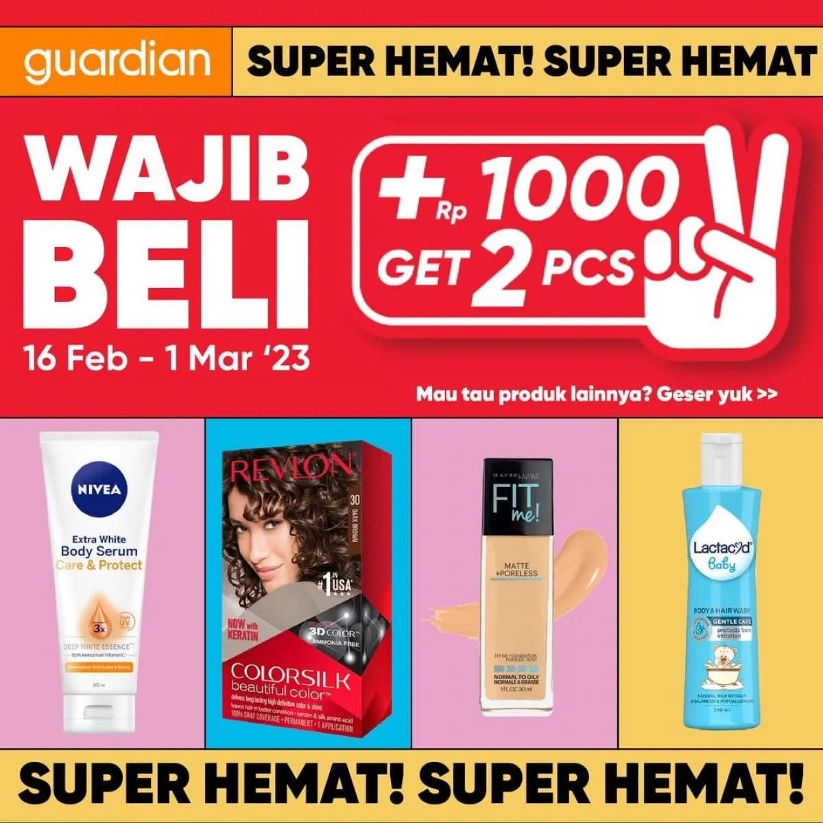 Promo Guardian 16 Februari-1 Maret 2023, Tambah Uang Rp 1.000 Dapat 2 Serum L'Oreal