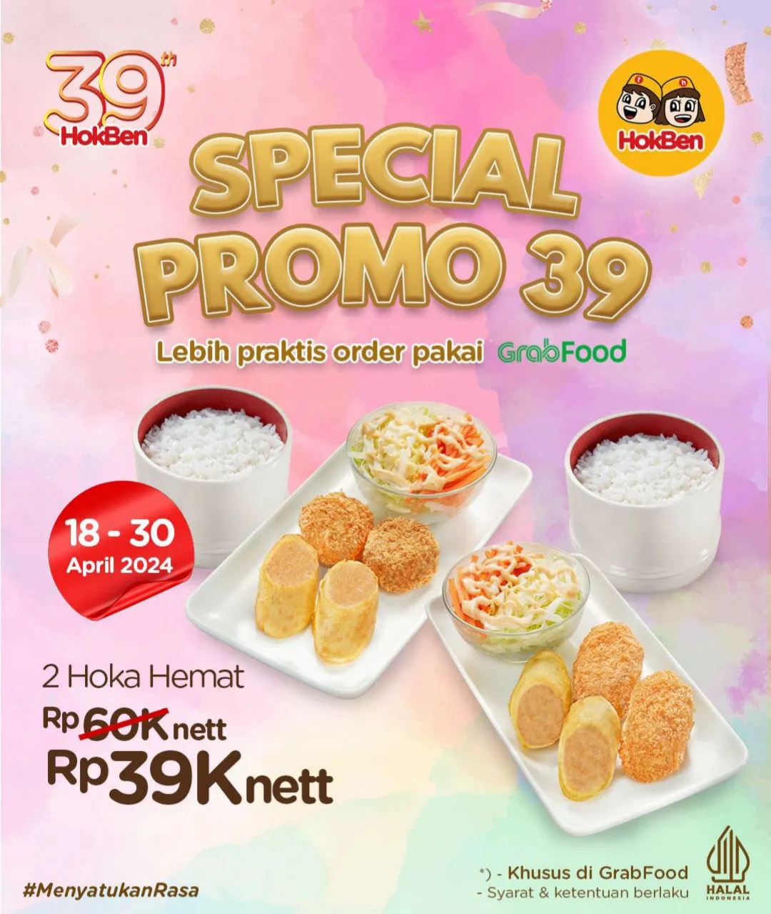 Hokben HUT ke 39 di Grabfood