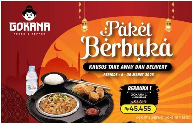 Promo Gokana Paket Berbuka hingga 30 Maret, Menu Spesial dan Minum Mulai Rp 43.000-an