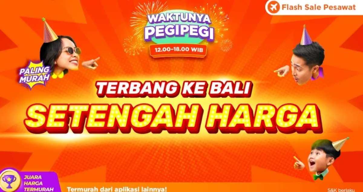 Promo Tiket Pesawat Flash Sale di Pegipegi Hari Ini, Terbang ke Bali Setengah Harga!