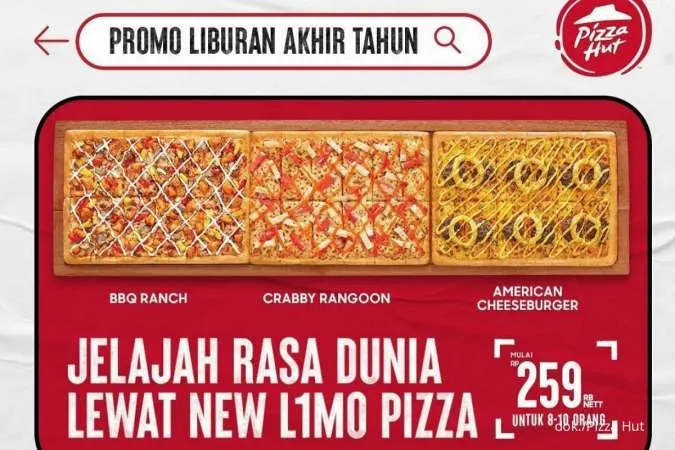 Promo Pizza Hut Akhir Tahun, Ada New Limo Pizza dan Diskon 25% Minuman Pitcher