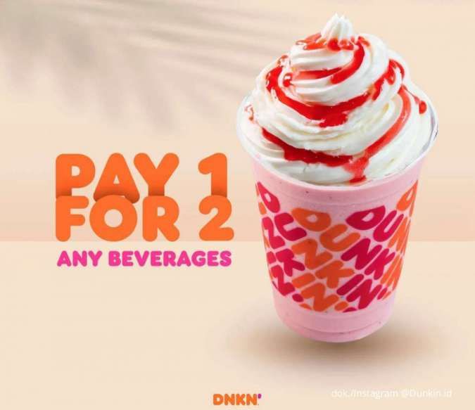Promo Dunkin 13-15 Mei 2022, Bayar 1 Dapat 2 Minuman Pakai Kartu BCA & Flazz