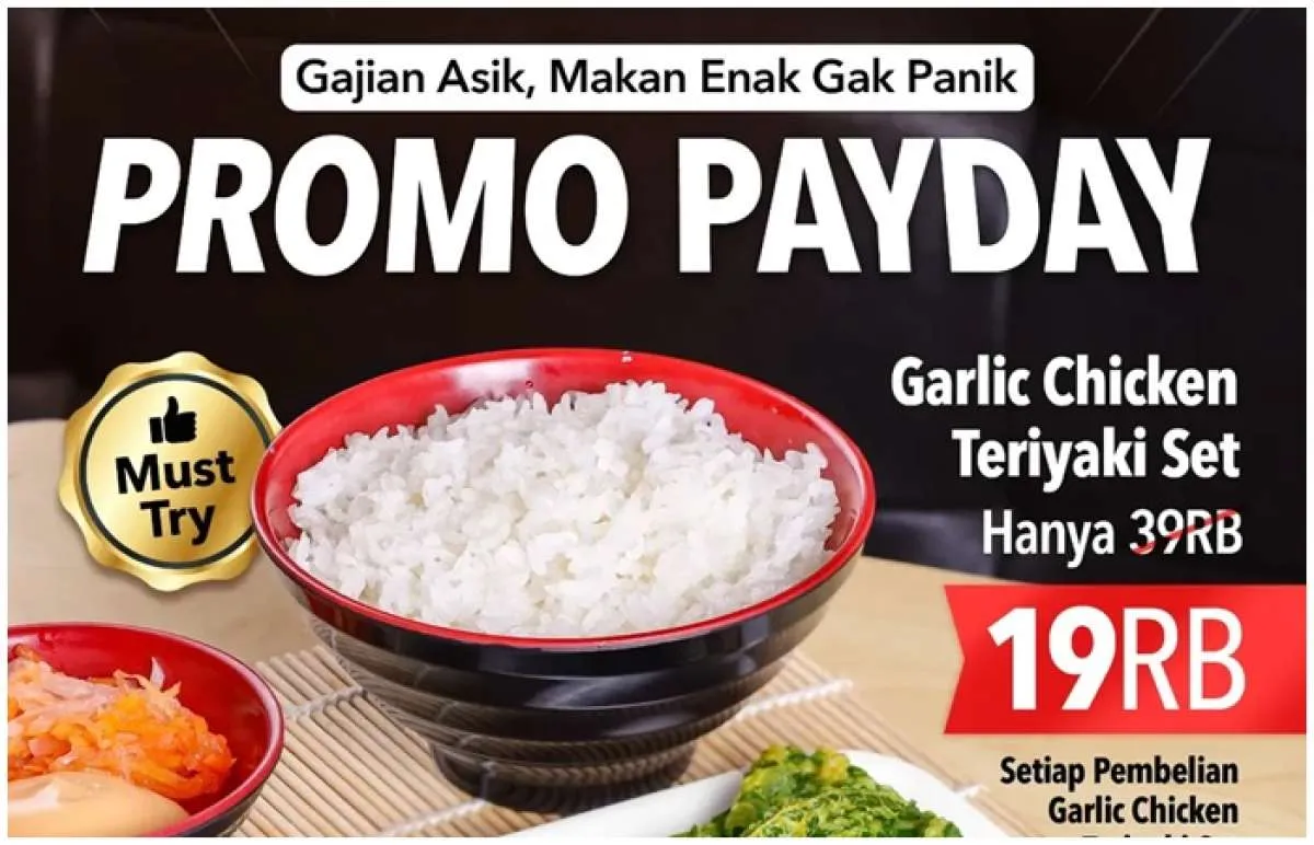 Promo Yoshinoya Hari Ini Terakhir, Garlic Chicken Teriyaki Diskon sampai 50%