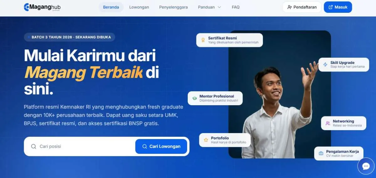 Pendaftaran Peserta MagangHub Batch 3 Dibuka Besok, Cek Jadwal Lengkap dan Tahapannya