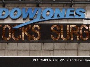 Saham perbankan mendorong penguatan Dow Jones