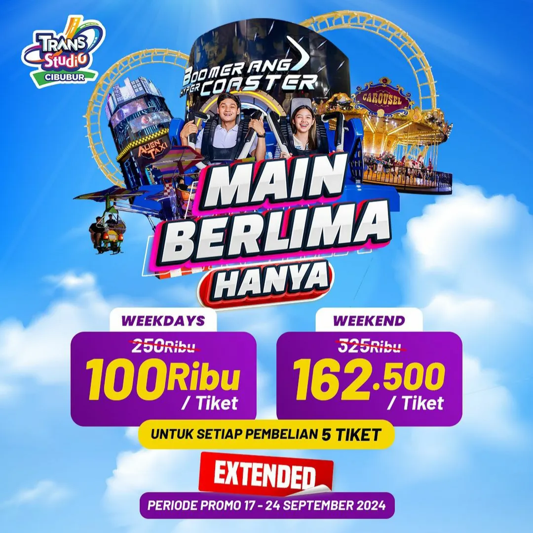 Promo Tiket Murah Trans Studio Cibubur - Diskon 5 Tiket