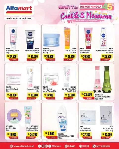 Promo Alfamart Beauty Fair Diskon s/d 45% Periode 1-15 Juni 2025