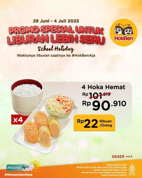 Promo HokBen Spesial Liburan Seru Paket Hoka Hemat