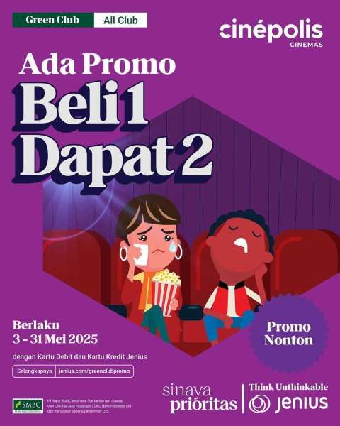 Promo Cinepolis dan Jenius Berlaku 3-31 Mei 2025