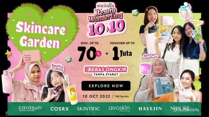 Promo 10.10 Sociolla, Beli Skincare Diskon 70% dan Bisa Dapat Voucher Rp 1 Juta