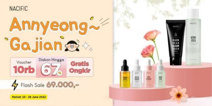 Promo Skincare Korea Nacific Spesial Gajian, Diskon s/d 67% Berlaku 23-26 Juni 2022