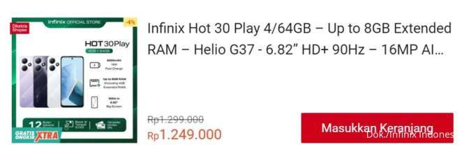 Harga HP Infinix Hot 30 Play