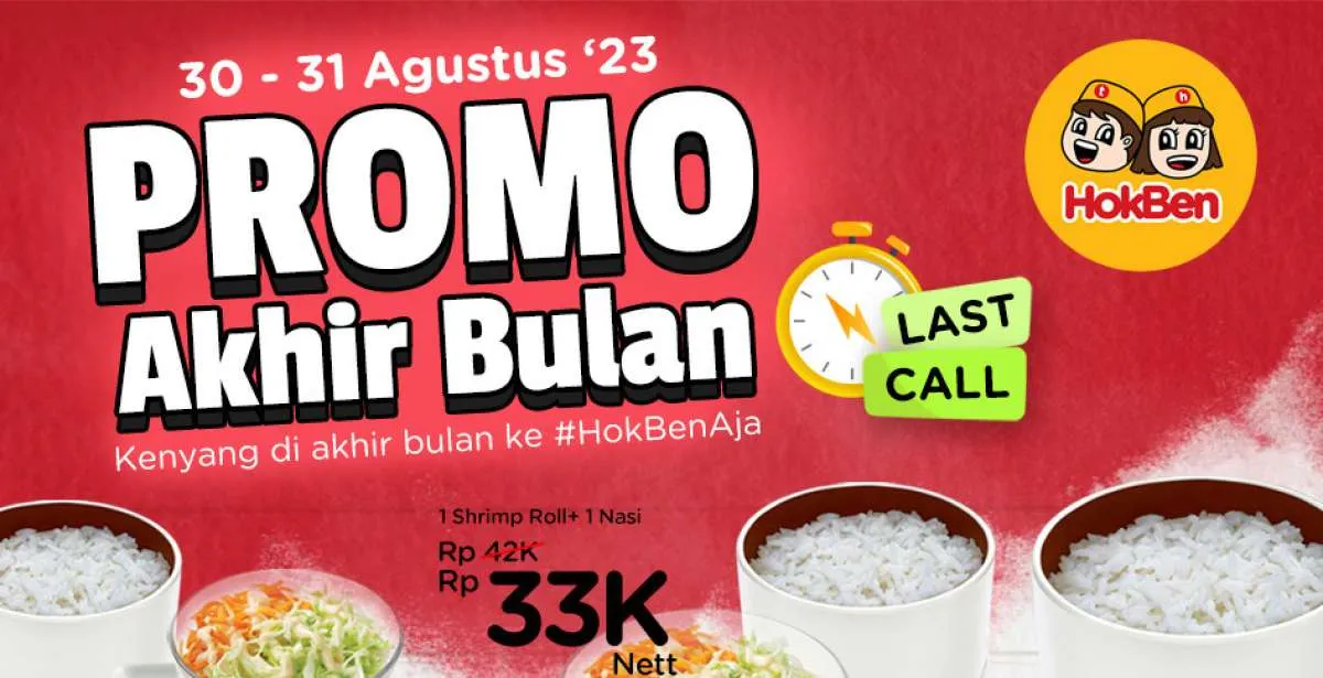 Promo HokBen Kamis 31 Agustus 2023 untuk Makan Hemat, Hari Terakhir Promo Akhir Bulan