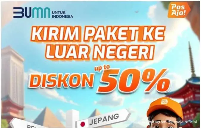 Kirim Paket ke Luar Negeri Lebih Hemat dengan Promo PosAja! Diskon 50% sampai 30 Juni
