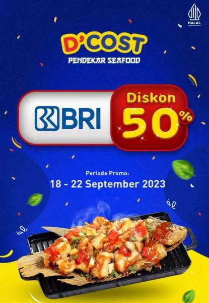Promo D’Cost Seafood x BRI Diskon 50%