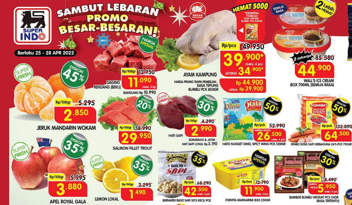 Promo Superindo Besar-Besaran 25-28 April 2022, Beli Kebutuhan Lebaran Diskon s/d 50%