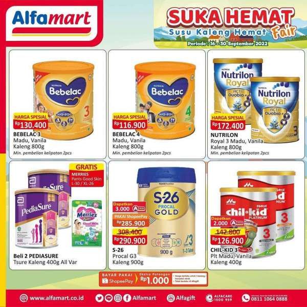 Promo Alfamart Milk Fair s/d 30 September 2022, Susu UHT hingga Kaleng Harga Ekonomis