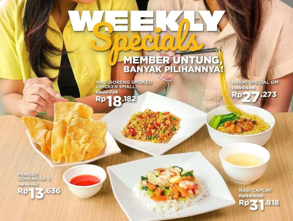 Promo Bakmi GM Weekly Specials Agustus 2025, Menu Favorit Hemat Mulai Rp 13.000-an