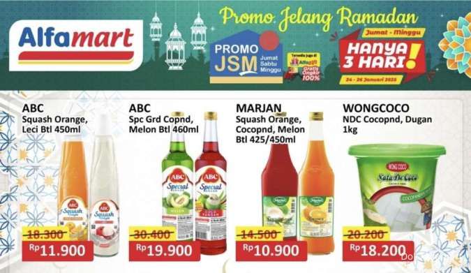 Promo JSM Alfamart 24-26 Januari 2025, Sirup-Biskuit Harga Spesial Jelang Ramadan