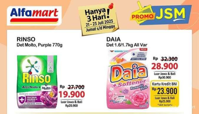 Promo JSM Alfamart 21-23 Juli 2023, Aneka Produk Lebih Murah Akhir Pekan Ini