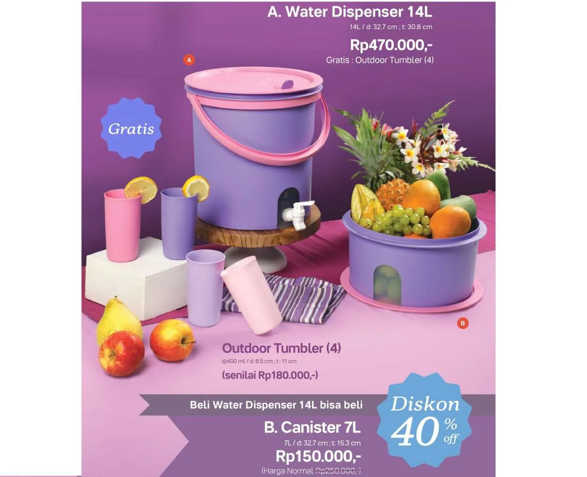 Katalog promo Tupperware Agustus 2021, semua perabotan berikut diskon 10%-40%