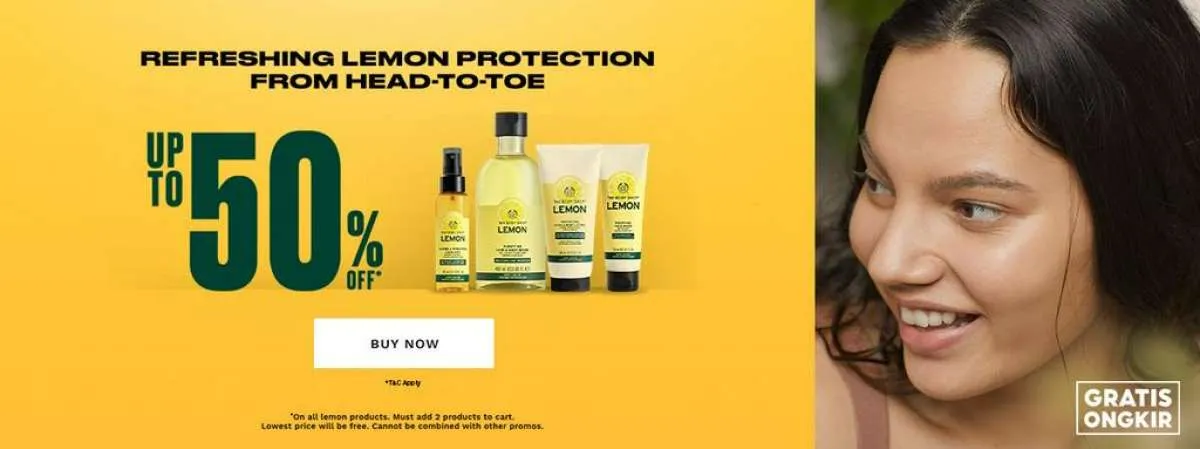 Promo Produk The Body Shop Varian Lemon, Dapatkan Diskon 50%!