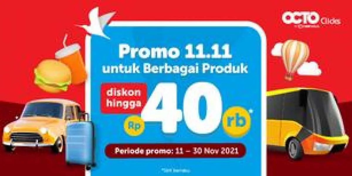 Promo OCTO Clicks, Diskon Semua Produk Traveloka Rp40.000 Periode 30 Nov 2021