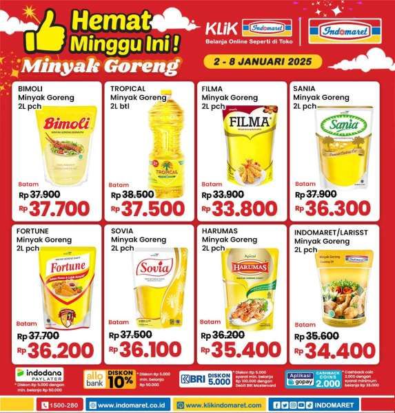 Promo Minyak Goreng di Indomaret 2-8 Januari 2025 Hemat Minggu Ini