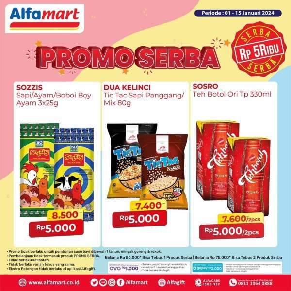 Promo Alfamart Serba Rp 5.000 1-15 Januari 2024